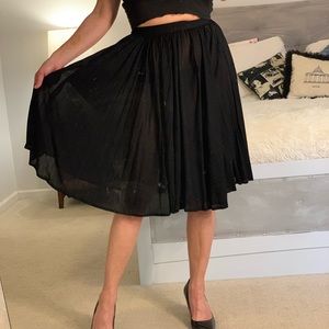 Vintage Yves Saint Laurent Rayon Viscose fit and flare pleated skirt